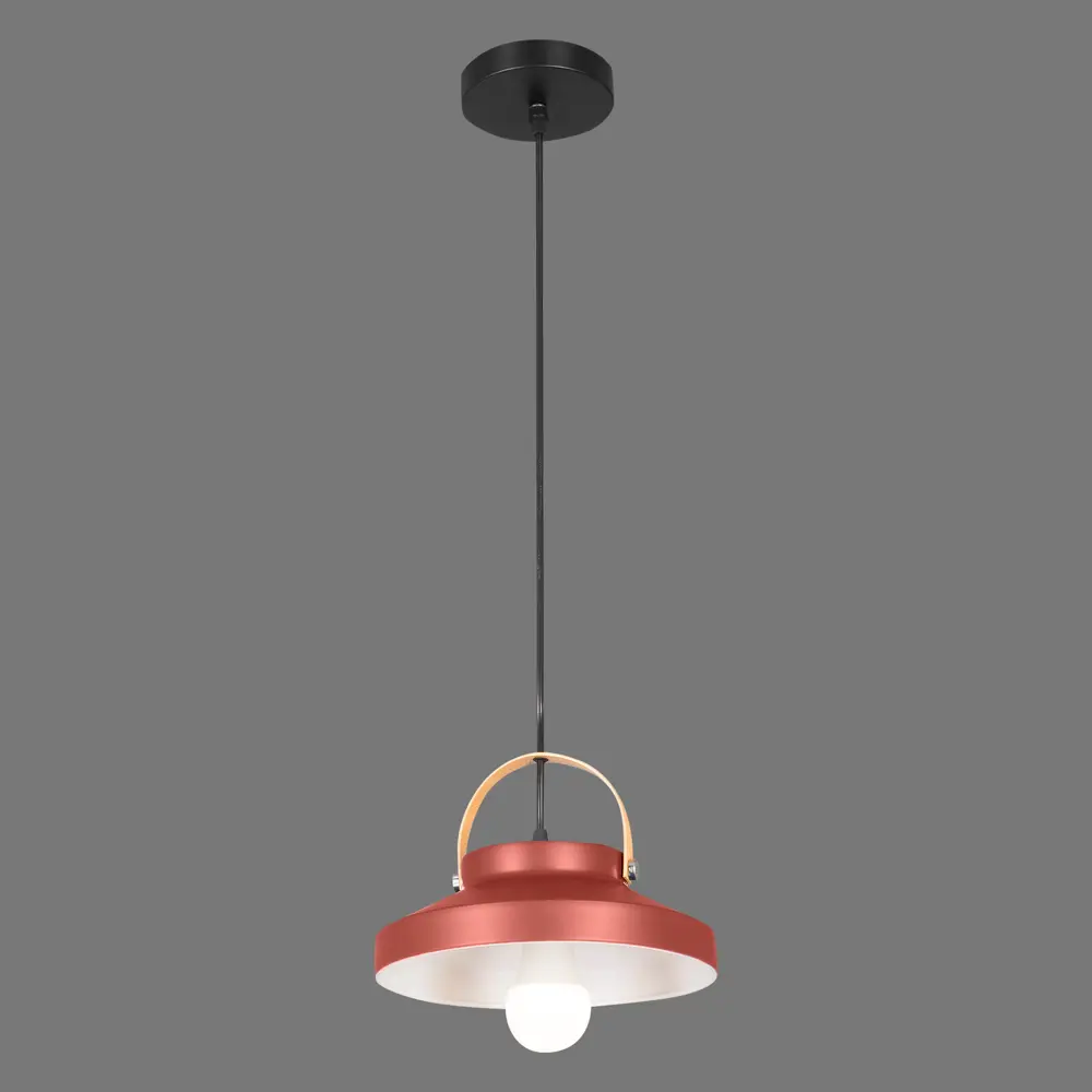 Подвесной светильник Toplight Wendi, 1 лампа, 7 м², цвет красный/дерево 82672378 STLM-2069607  - Вид №3