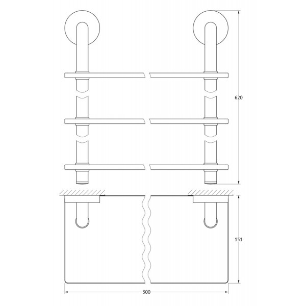Полка 3-х ярусная 30 см Ellux ELEGANCE ELE 040 sun-id-561810 - Вид №1