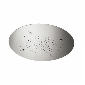 Скрытый круглый верхний душ из нержавеющей стали с дождевой струей, распылителем и встроенной многоцветной автоматической системой освещения.  NEWFORM Италия
