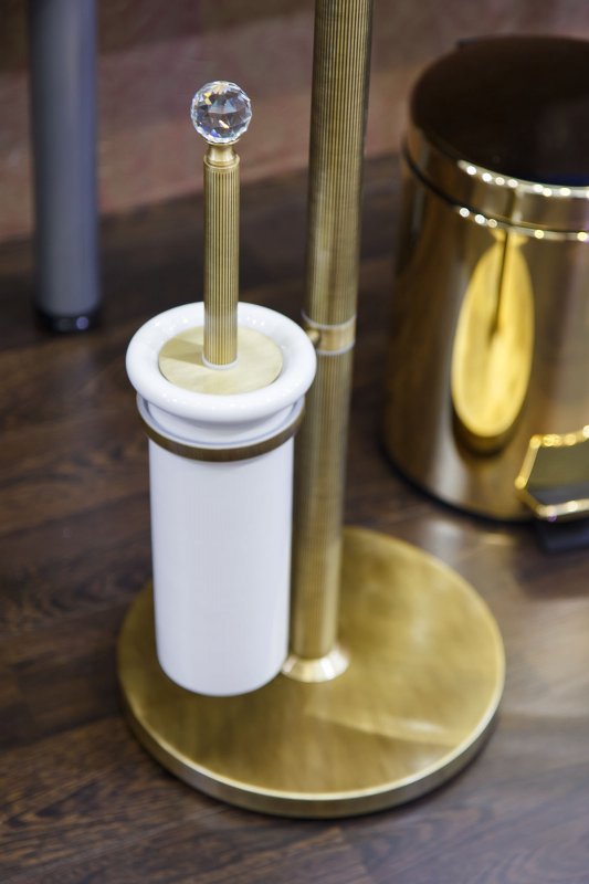 Стойка напольная с держателем туалетной бумаги, щёткой для унитаза, полотенцедержателем и диспенсером CEZARES OLIMP-WBD-01-Sw - Вид №2