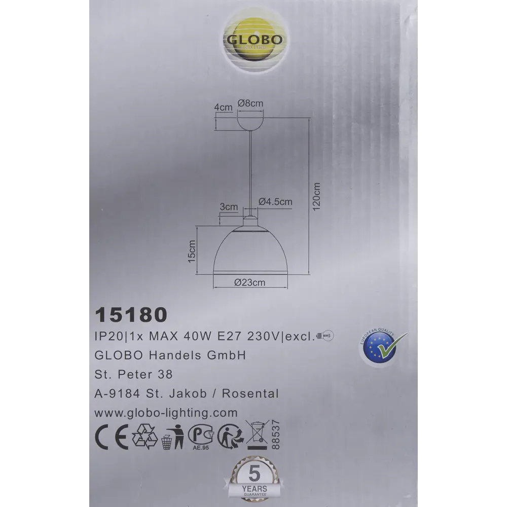 Светильник Globo 1xE27x40 Вт, 23 см, цвет прозрачный 18737756 STLM-2017919  - Вид №8