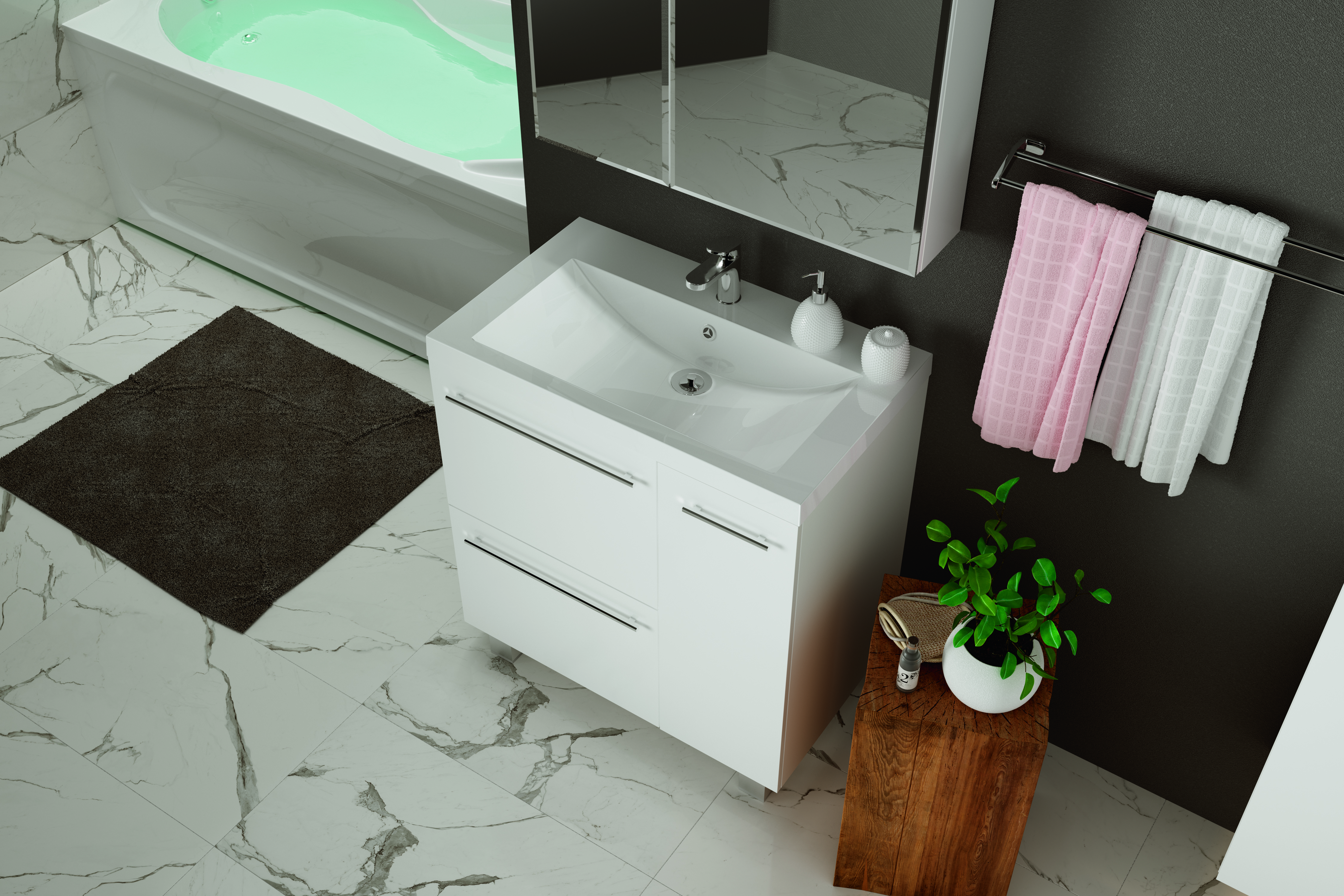 У51042 Тумба без раковины Соната 90Н 1д, 2я б/к 1 Marka Соната  - Вид №1