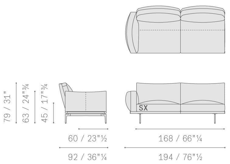 Кожаный диван с полуостровом Poltrona Frau коллекция-диваны и кресла ARCH-00128919 - Вид №8