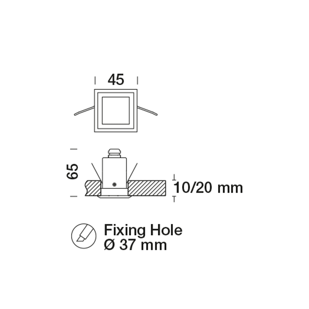 8471068 Встраиваемый в потолок светильник Platek NANO Incasso soffitto quadrato  NANO Ceiling recessed - 1 LED 4000K 33°  - Вид №2
