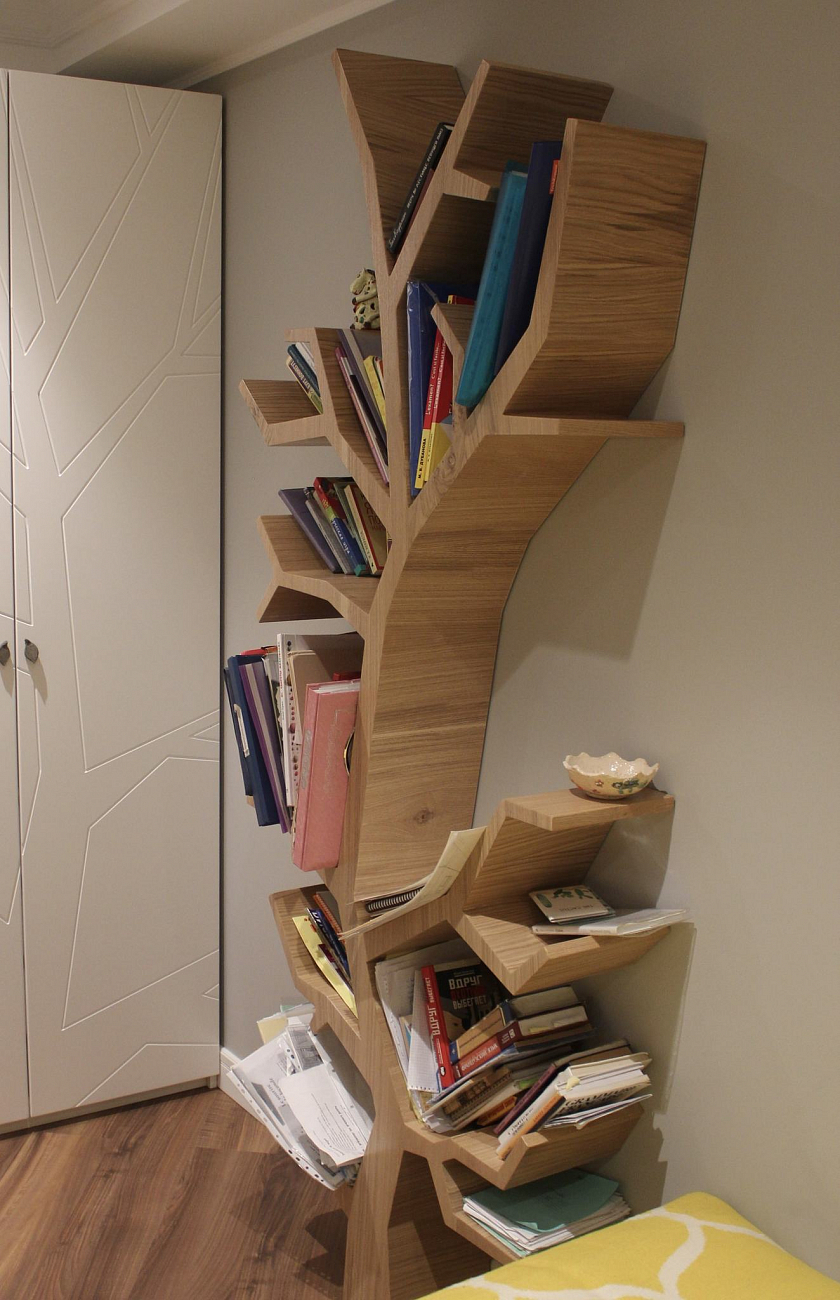 Стеллаж деревянный дизайнерский дуб "Дерево" от Odingeniy ODINGENIY СТЕЛЛАЖИ "ДЕРЕВО" 178375 Бежевый  - Вид №6