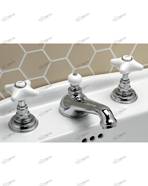 UTWR700 Кран для раковины White Rose на 3 отверстия Devon&Devon 