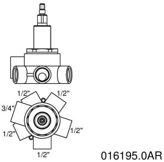 Bronces Mestre 5-позиционный переключатель для душа Shower system 016195.0ar.99 - Вид №1