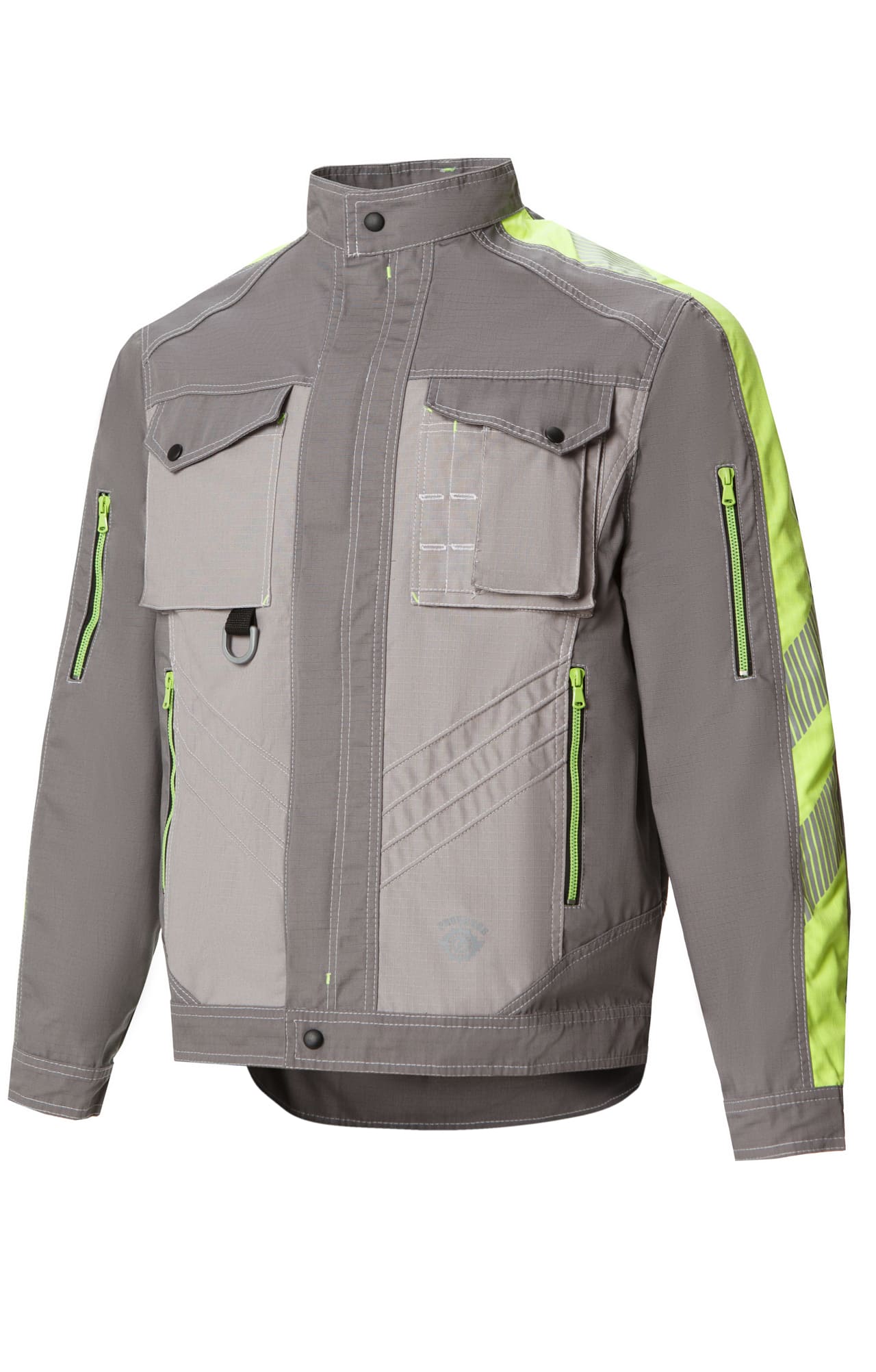 68816 Костюм "Прогресс" темно-серый светло-серый с лимонным  Летняя спецодежда  размер 48-50/182-188  - Вид №1