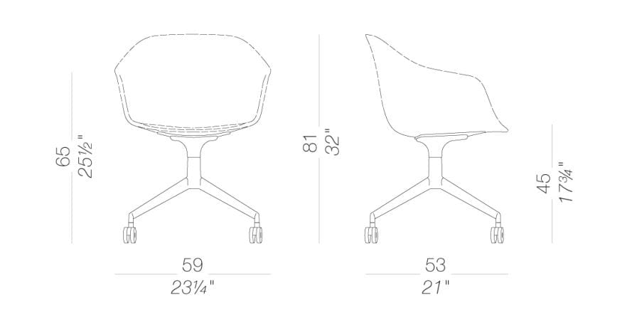 4-спицевое тканевое офисное кресло с колесами Lapalma SEELA ARCH-00047760 - Вид №2