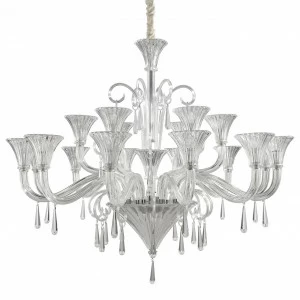Подвесная люстра Ideal Lux Santa SP18 хром IDEAL LUX ДИЗАЙНЕРСКИЕ, SANTA TRANSPARENTE 109268 Хром