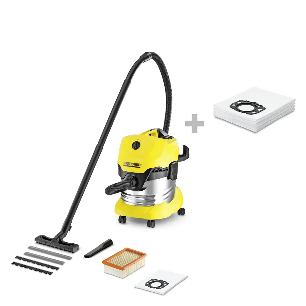Пылесос Karcher WD 4 Premium, 1000 Вт, 20 л 16908871 STLM-2185779 