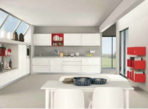 CREO Kitchens Линейная модульная кухня из ясеня со встроенными ручками