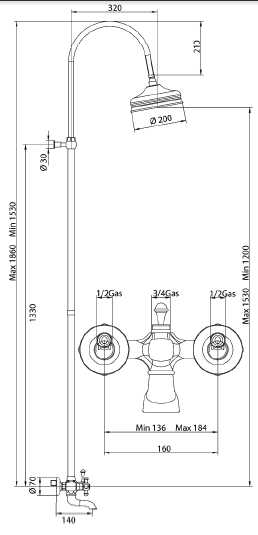 663620KO06 Душевая система Bandini Antica Santreyd - Вид №2