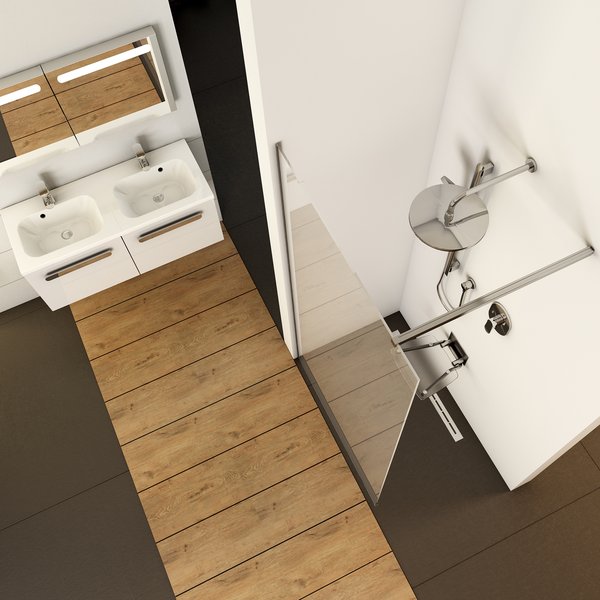 Walk In-Wall-110 v.200 черный+Transparent Ravak GW9WD0300Z1 - Вид №6