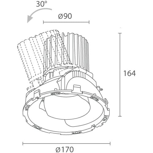 Алюминиевый круглый светодиодный светильник L&L Luce&Light Combina D ARCH-00132351 - Вид №6