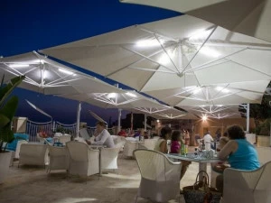 Scolaro Parasol Квадратный выдвижной зонтик с подсветкой Galileo C4040 gdr/gwr