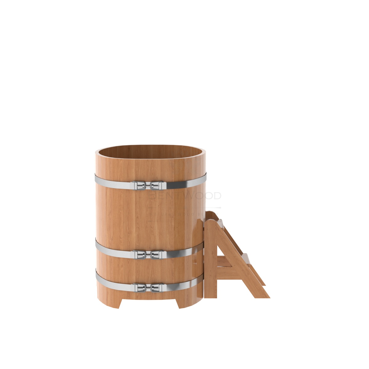 1255 Купель овальная из дуба 0,76х1,16х1,0 натуральная Alyarus  - Вид №2