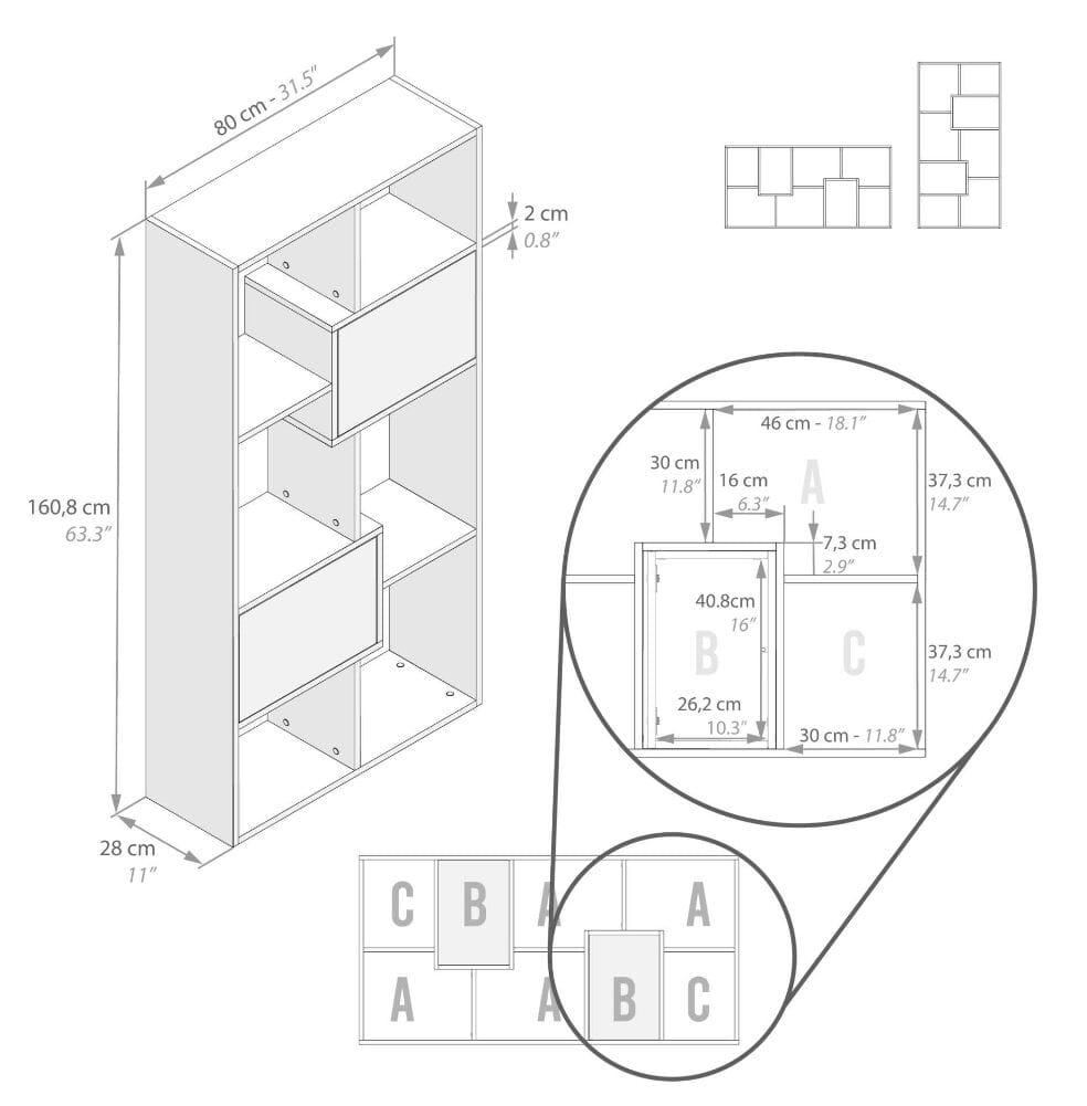 Низкий отдельно стоящий книжный шкаф в облагороженном Mobili Fiver IACOPO ARCH-00016606 - Вид №8