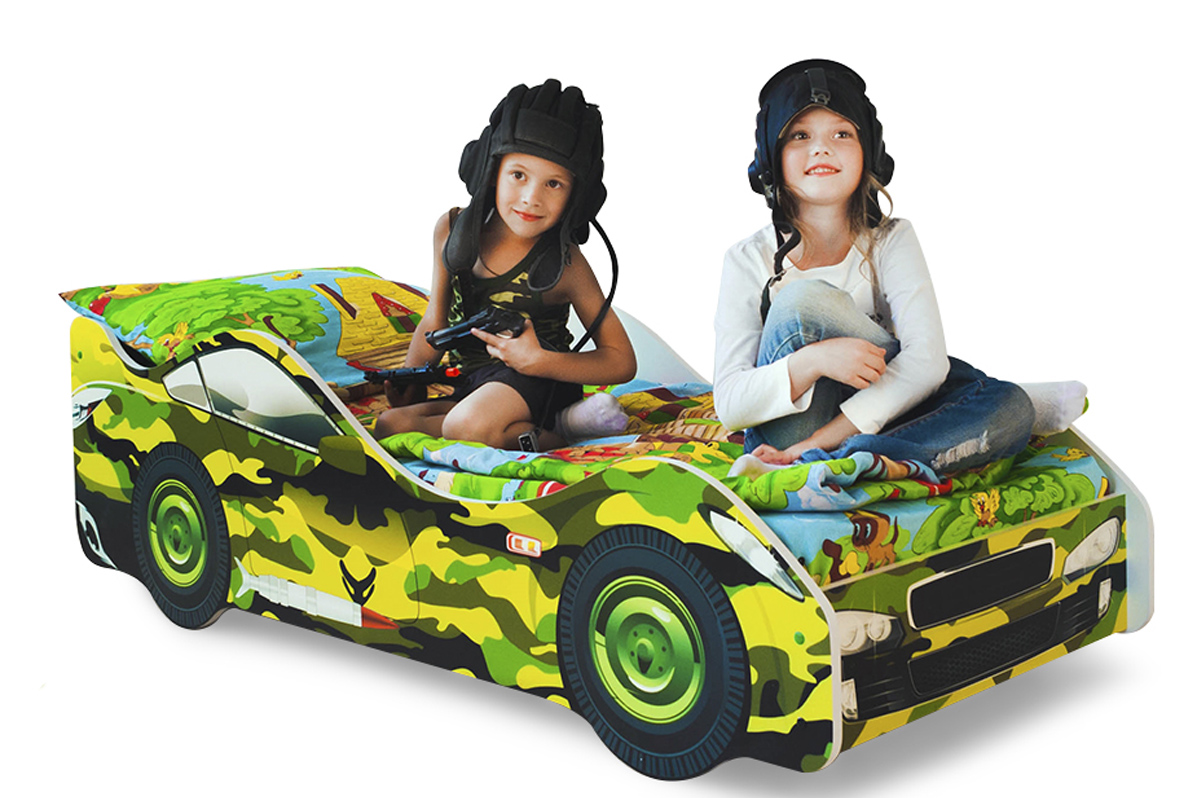 Детская кровать-машина "Хаки" БЕЛЬМАРКО  326746 Зеленый Santreyd  - Вид №1