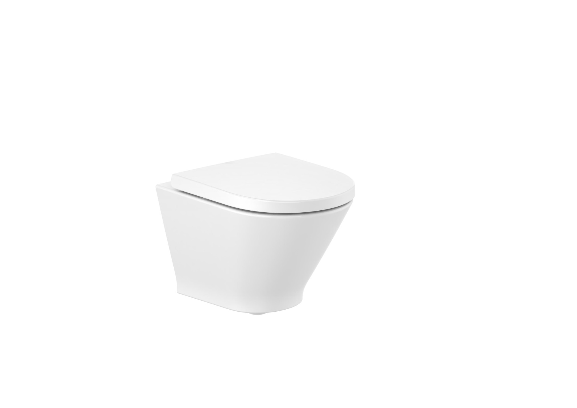 AZ360NB000 ROUND - Компактный подвесной унитаз без ободка с горизонтальным сливом и скрытым креплением (включает чашу и крышку с функцией плавного закрывания) ROCA The Gap 