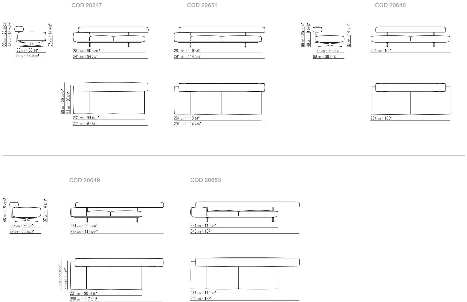 Flexform Секционный диван со съемным чехлом из ткани Wing sun-id-1453994 - Вид №6