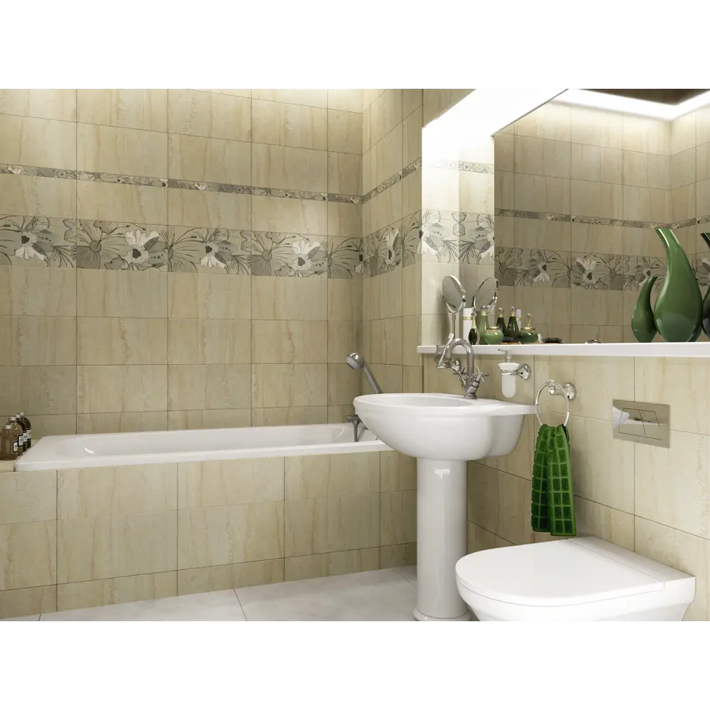 Комплект стеновых панелей ПВХ Фиоре дис 2700x250x8 мм 2 7 м² 4 шт VOX STLM-2136411 - Вид №1