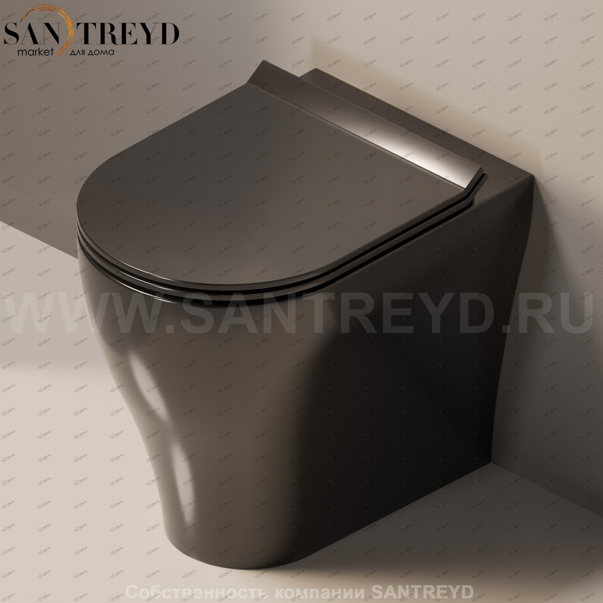 AP117G9017 Приставной унитаз напольный Черный Ceramica Flaminia App Италия