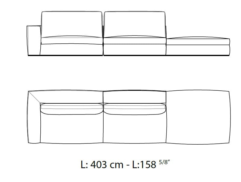 Тканевый диван с полуостровом Sicis Cosily ARCH-00073559 - Вид №4