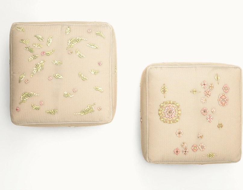 Paola Lenti Квадратный тканевый садовый пуф Spring B149be/b149de - Вид №1