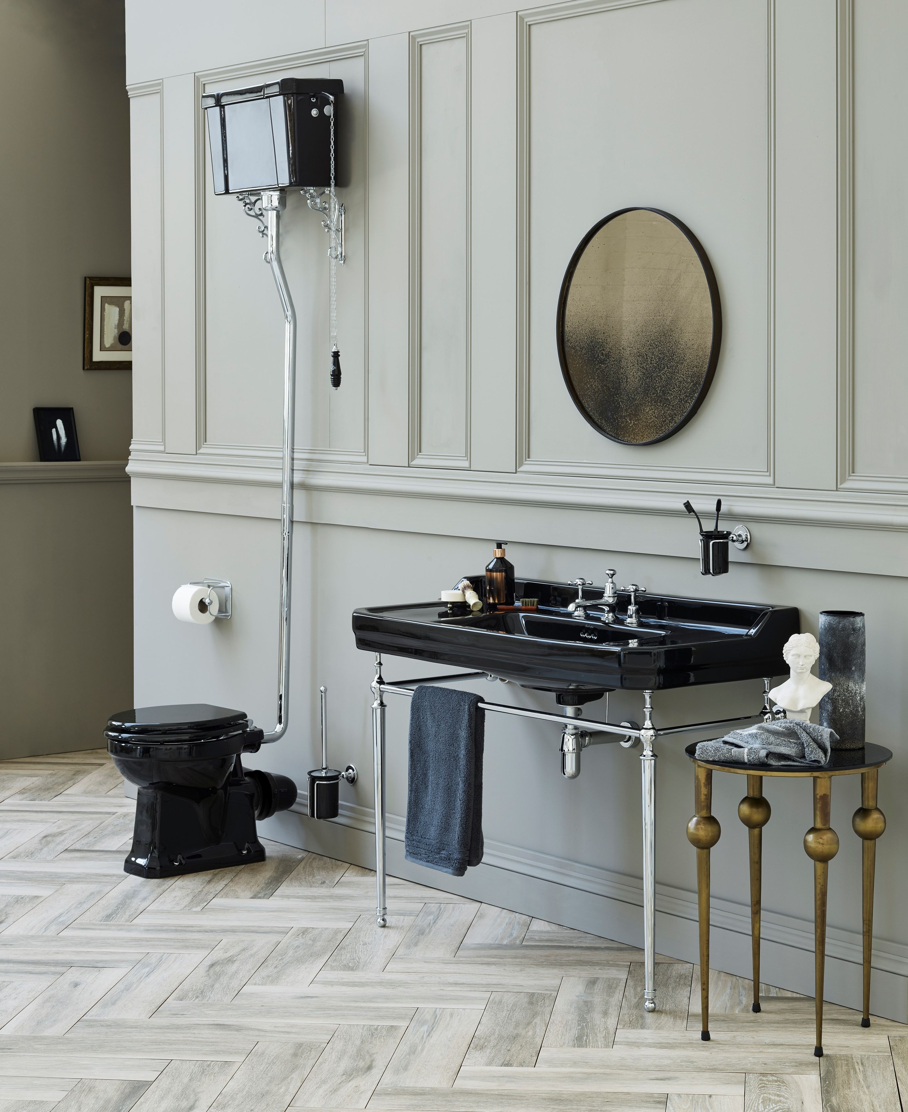 Умывальник с консольным окном с держателем для полотенец Burlington Эдвардианская ARCH-00100651 - Вид №4