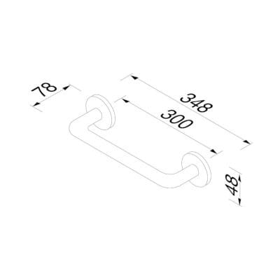 Металлическая ручка для ванной комнаты
