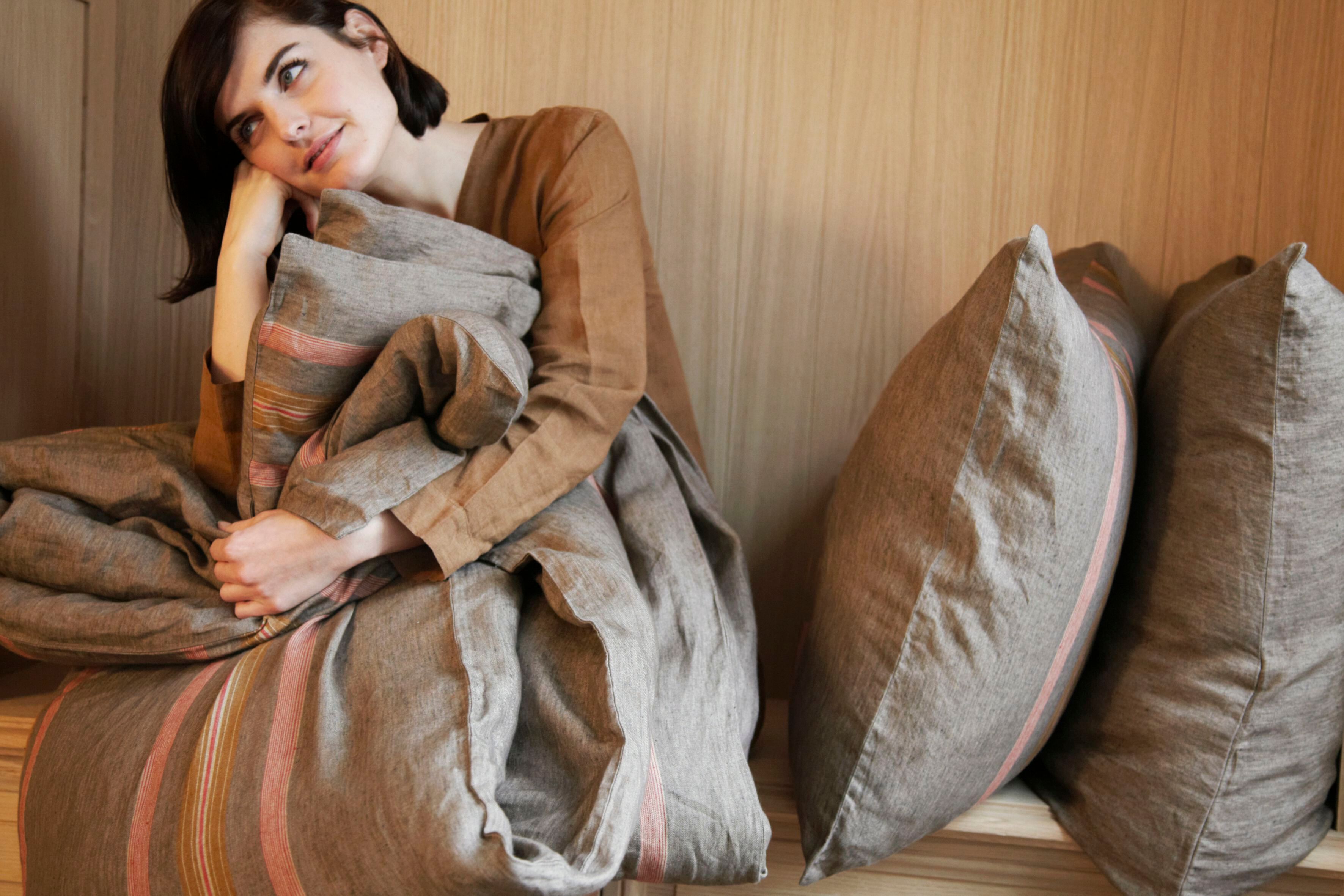 Льняная квадратная полосатая подушка Libeco Home Notting Hill ARCH-00063590 - Вид №2