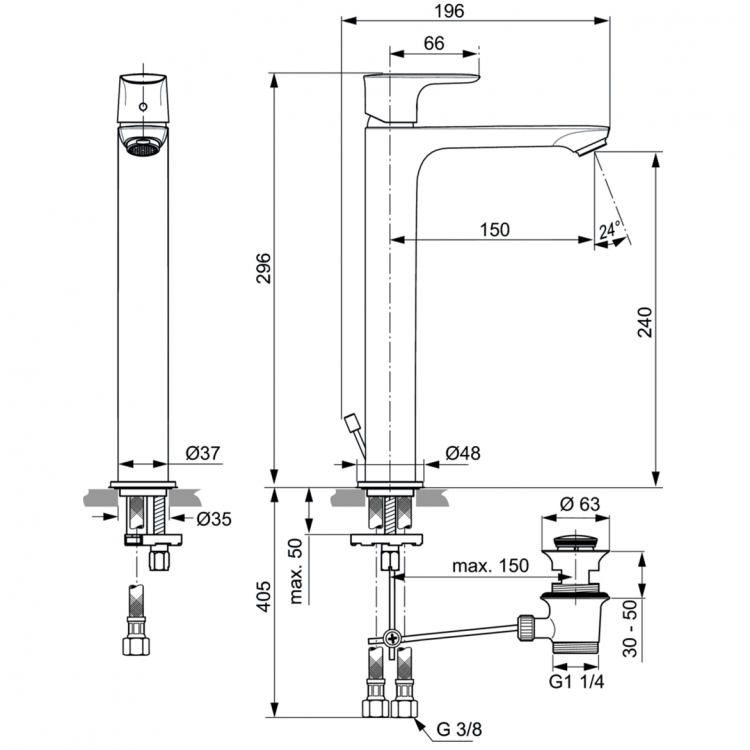 A7026AA Смеситель для раковины Ideal Standard CONNECT AIR - Вид №5