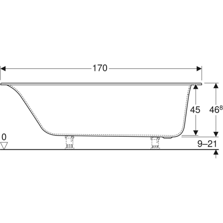 554.044.01.1 Прямоугольная ванна Geberit Soana, узкий край Geberit  - Вид №17