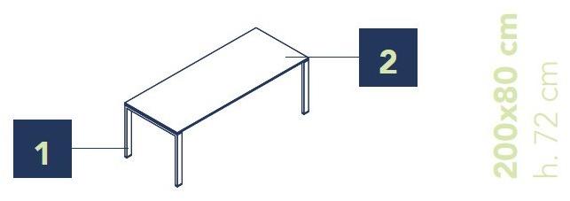 Bralco Рабочий стол из стеклокерамики с системой управления кабелями Glider sun-id-1434456 - Вид №4