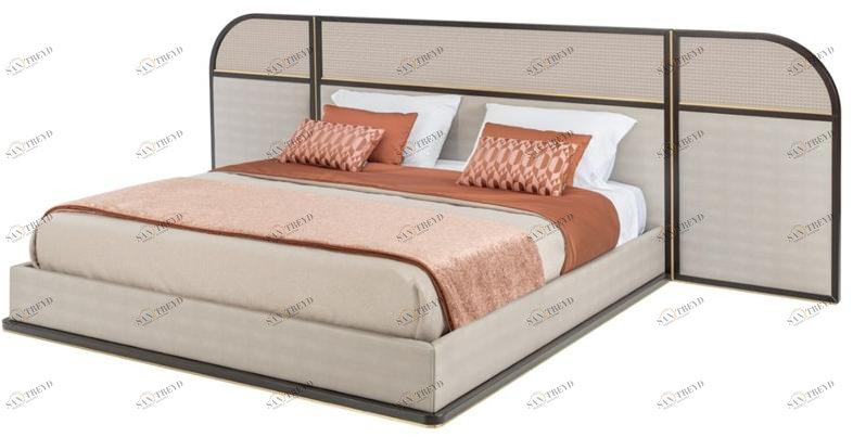 FRATO Кожаная кровать King size с высоким изголовьем Kent sun-id-1416266