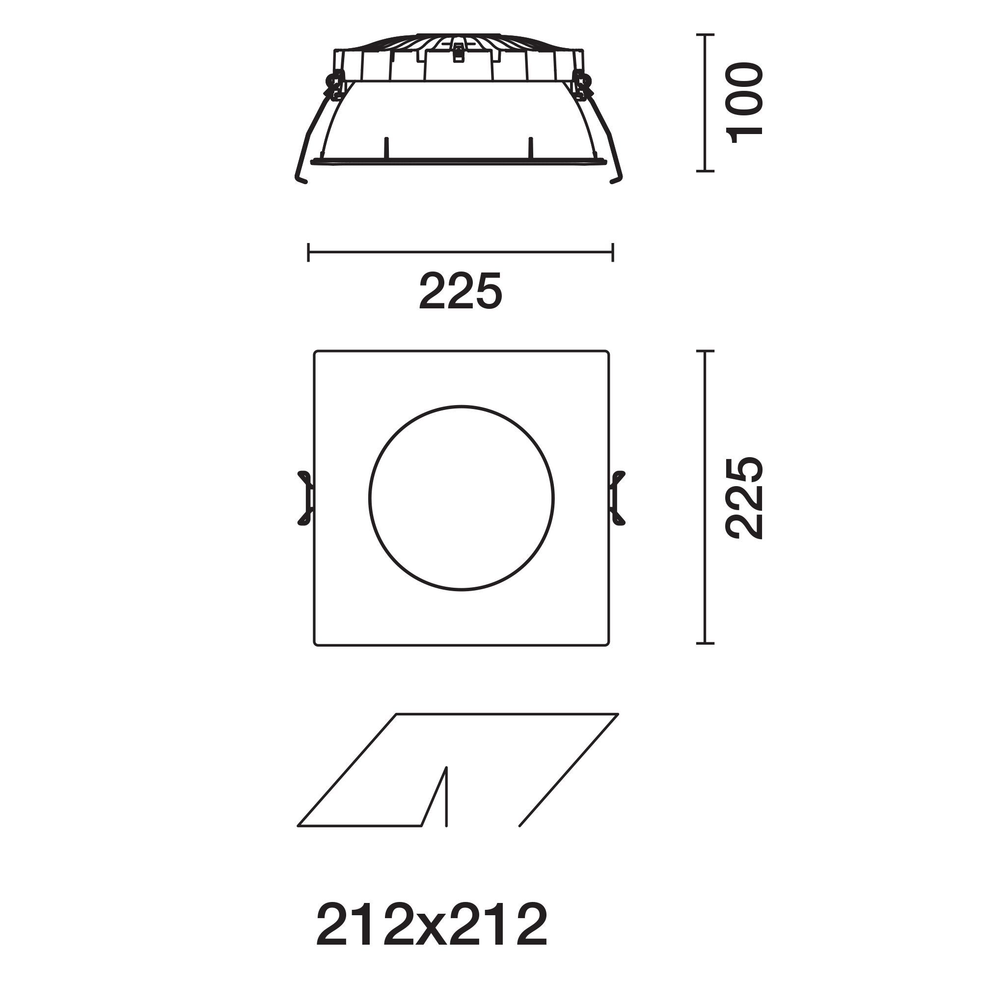Заливка формы алюминия утопленный квадратный прожектор для столешницы iGuzzini Easy Space ARCH-00040639 - Вид №6