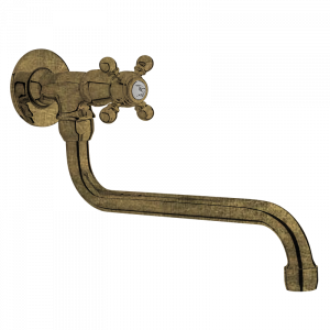 80925809 BASIC/PREMIUM 1866 Низкий вращающийся излив моноблочный раковина Старая Латунь GRB MIXERS