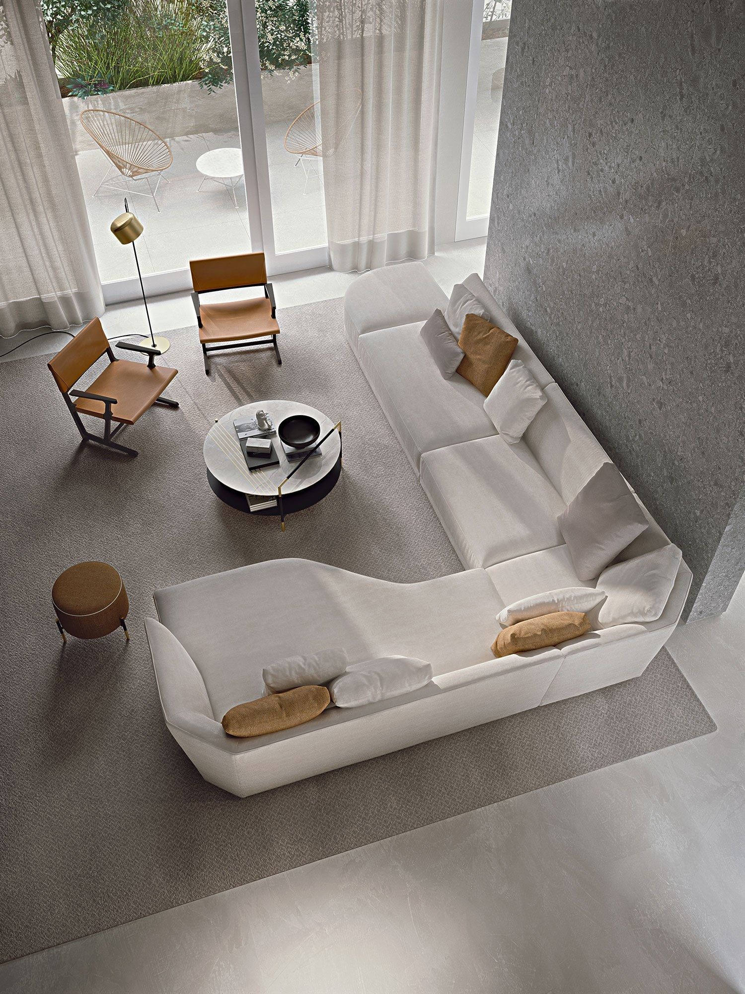 Круглый пуф из ткани Frigerio Кевин ARCH-00107184 - Вид №2