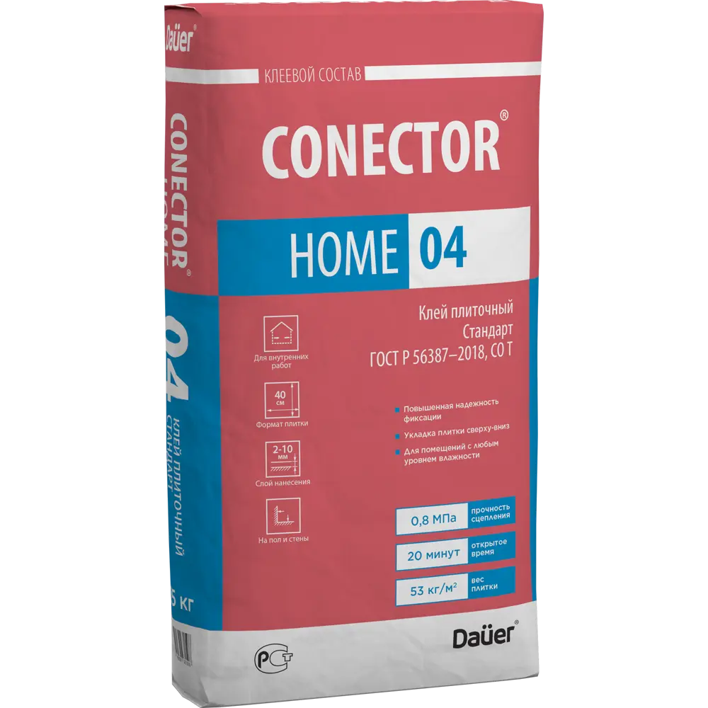 Клей для плитки Dauer Conector Home 04 C0 T 25 кг STLM-2160407