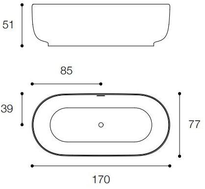 FALPER Отдельностоящая овальная ванна из cristalplant® Homey sun-id-1433931 - Вид №6