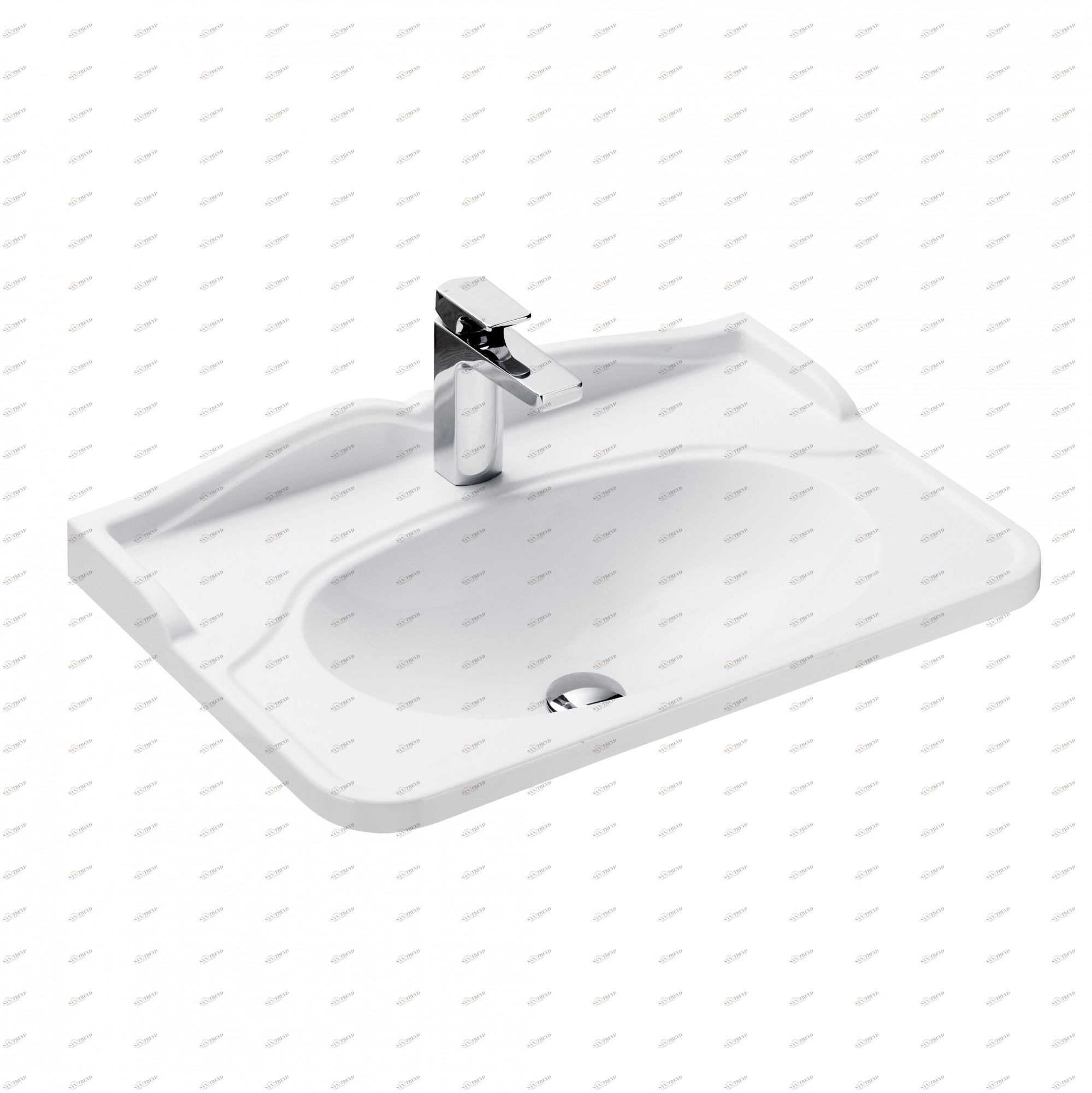 1A706931VN010 Подвесная раковина настенная прямоугольная AQUATON ВЕНЕЦИЯ белая