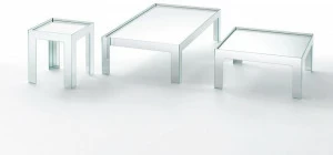 Glas Italia Журнальный столик с низким кристаллом Mirror mirror