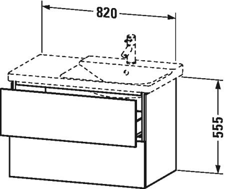 LC624909191 L-Cube Тумбочка подвесная Серо-коричневый декор Duravit - Вид №1