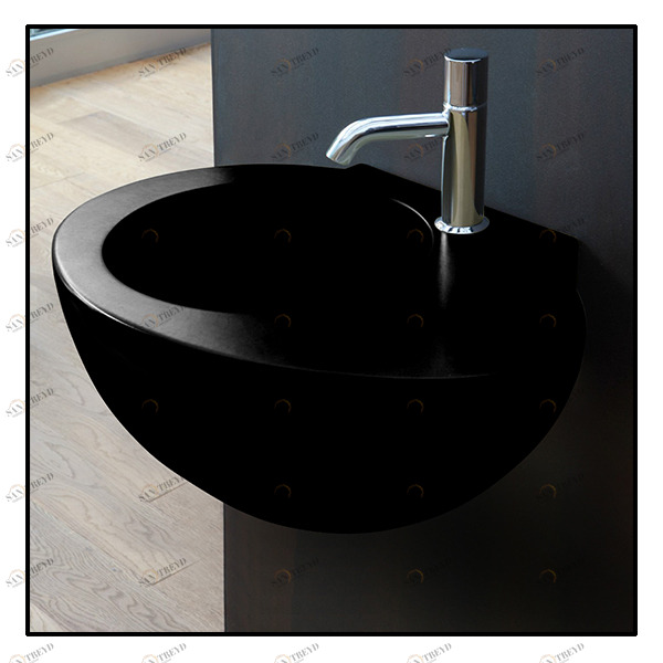 LGLS56N Подвесная раковина настенная овальная Ceramica Cielo  черная 