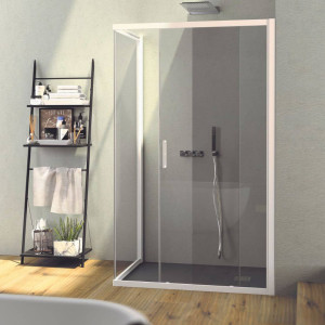 Алюминиевая и стеклянная угловая душевая кабина с раздвижной дверью