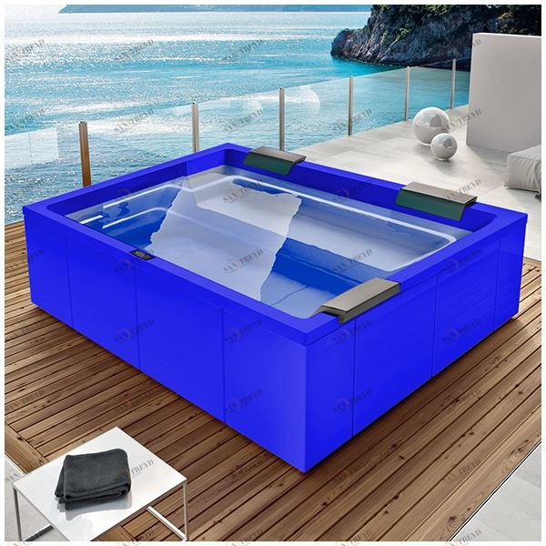 Бассейн Gruppo Treesse Rest SPA-V192H-SI прямоугольный spa с гидромассажем и нагревателем встроенный синий SPAV192HSI
