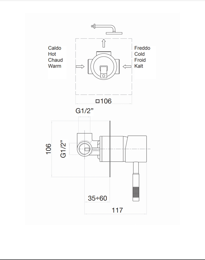 44CR7515 Смеситель для душа , хром Fiore Xenon - Вид №2