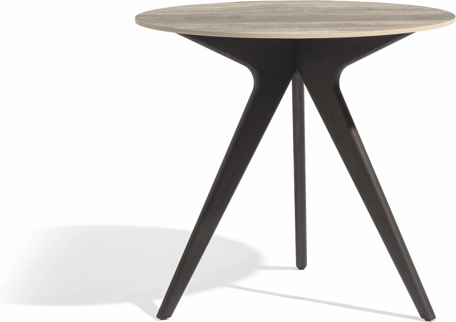 MNST976 Обеденный стол teak nero ⌀80см Manutti Torsa