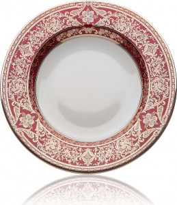 10569294 Haviland Тарелка обеденная 28см "Матиньон" (вишневый, платиновый декор) Фарфор, Керамика